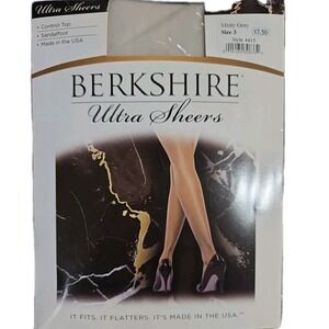 Berkshire Ultra Sheers Control Top Pantyhose Style 4415 Misty Grey Size 3 - NWT